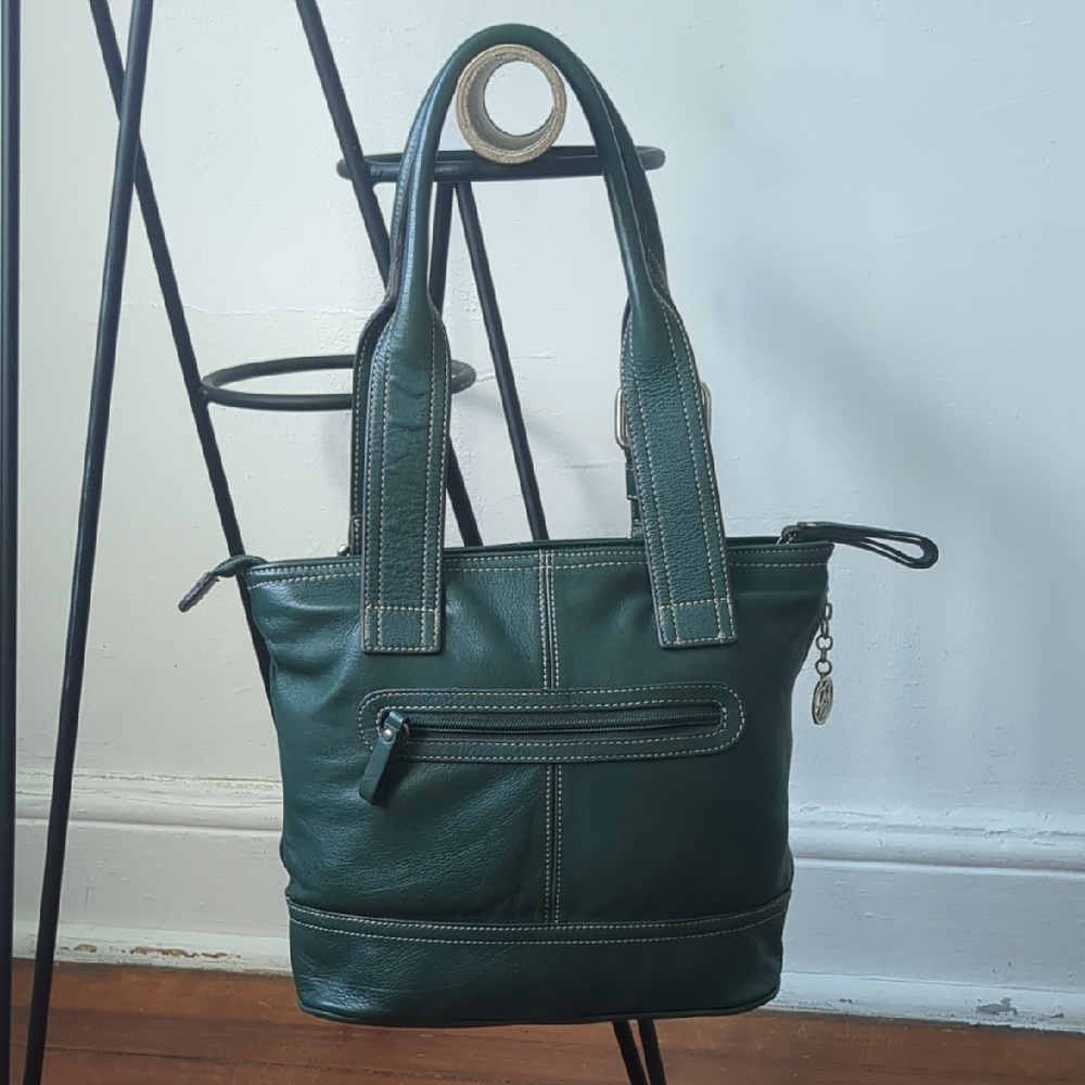 Franco Sarto Sophisticated Dark Green Leather Tote Shoulder Bag For everyday use - Picture 3 of 12